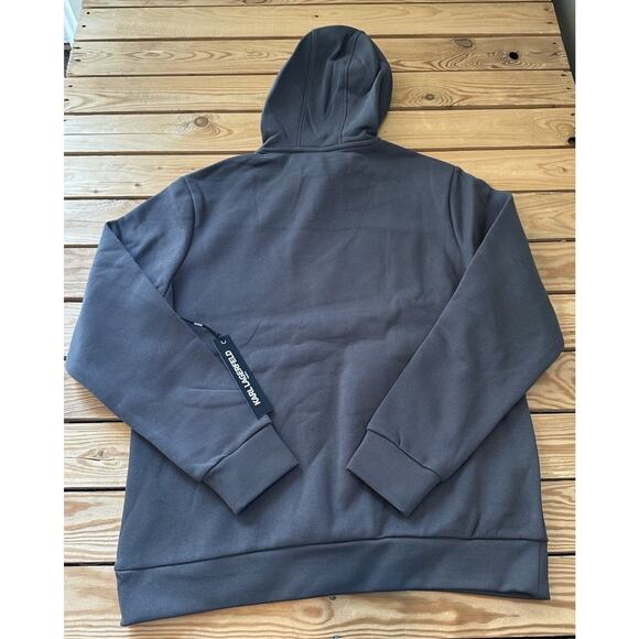 NWT $99 Karl Lagerfeld Hoodie Sweatshirt Size Large Men’s Gray Pullover - Picture 2 of 10